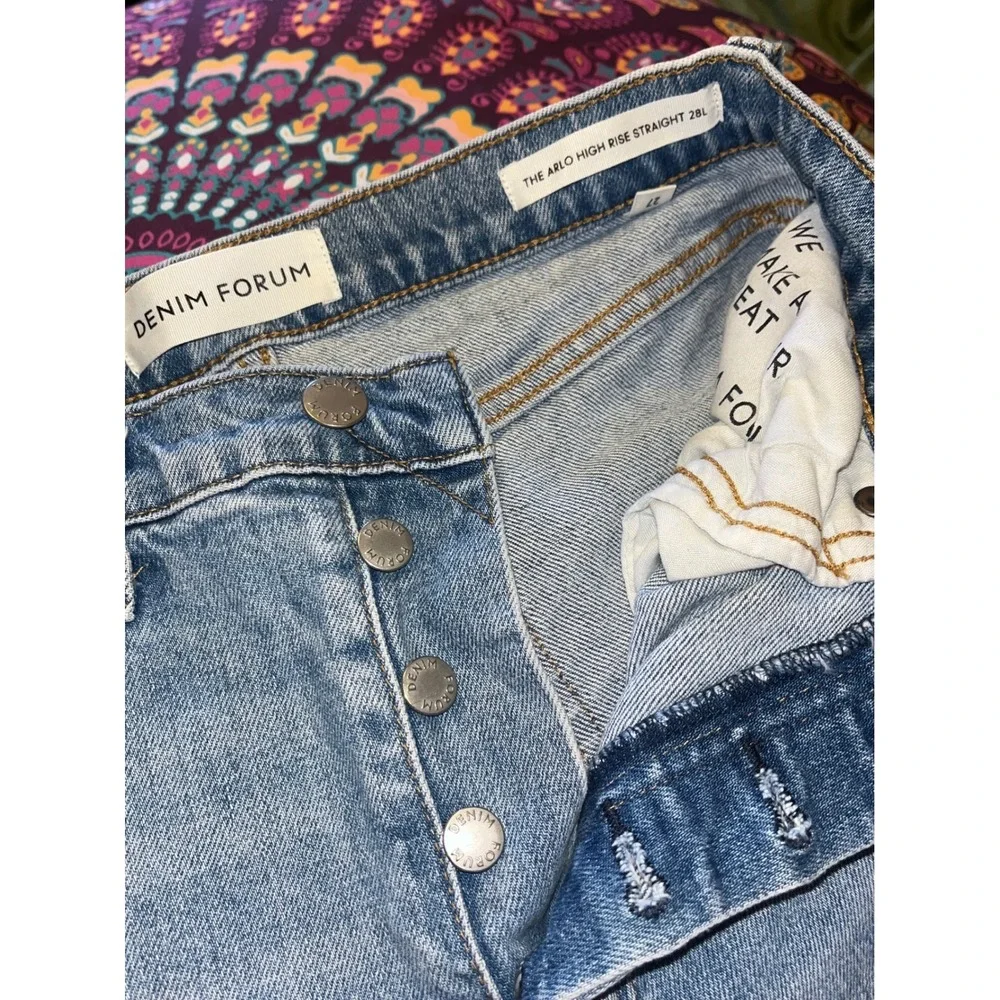 Aritzia‎ Denim Forum The Arlo High Rise Straight 28L Jeans Medium Wash Size 27